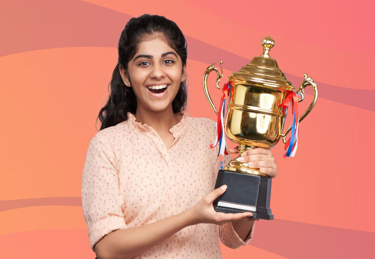 Student With Trophy Student With Trophy